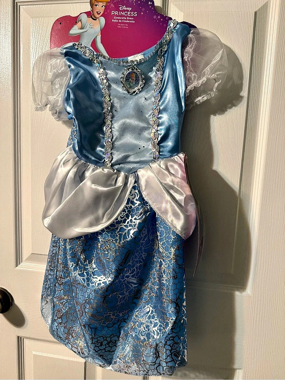 Disney Princess Cinderella Costume Dress Blue & Silver Girls 4-6X
